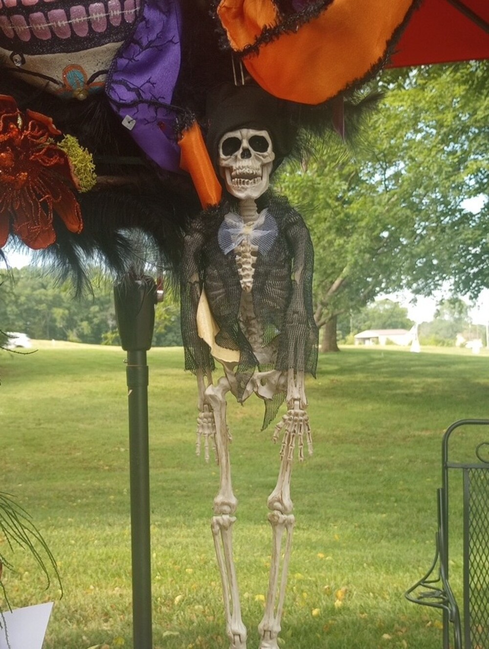 Halloween Wreath with Orange & Purple Accents - Picture 2 of 7